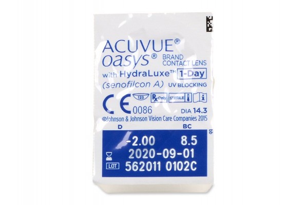 Acuvue Oasys 1-Day with HydraLuxe Μυωπίας Υπερμετρωπίας Ημερήσιοι (30 φακοί)